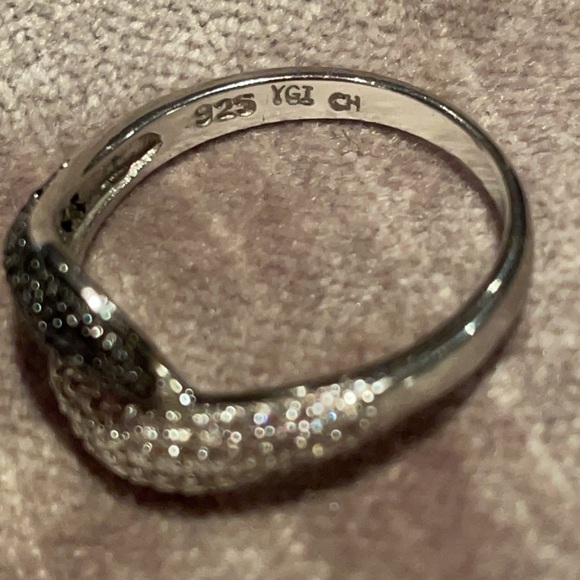 Black Thai Spinel & Cz Diamond Pave Ring 925 Sterling Silver NWOTS
